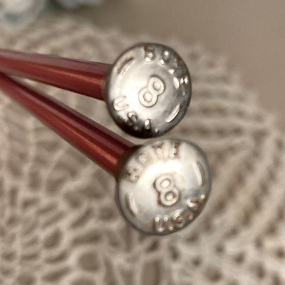 Set Of Six Vintage Pink Knitting Needles - Picture 7 of 8